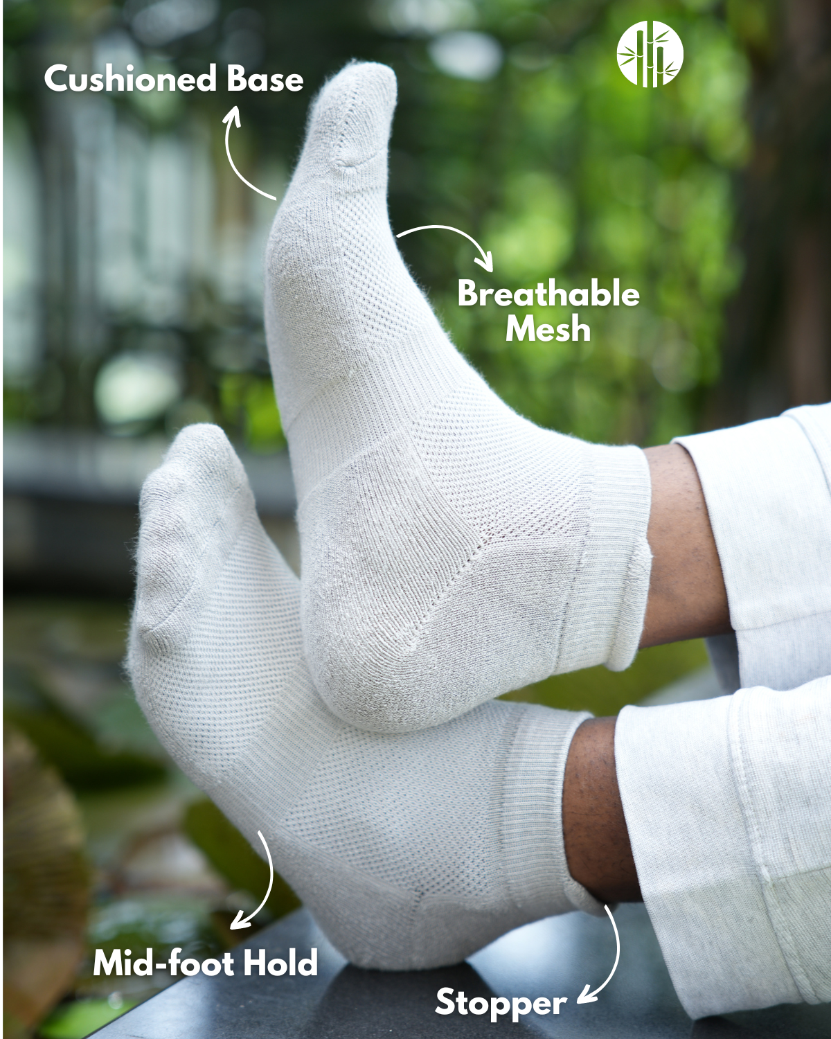 Bamboo Ankle White Socks
