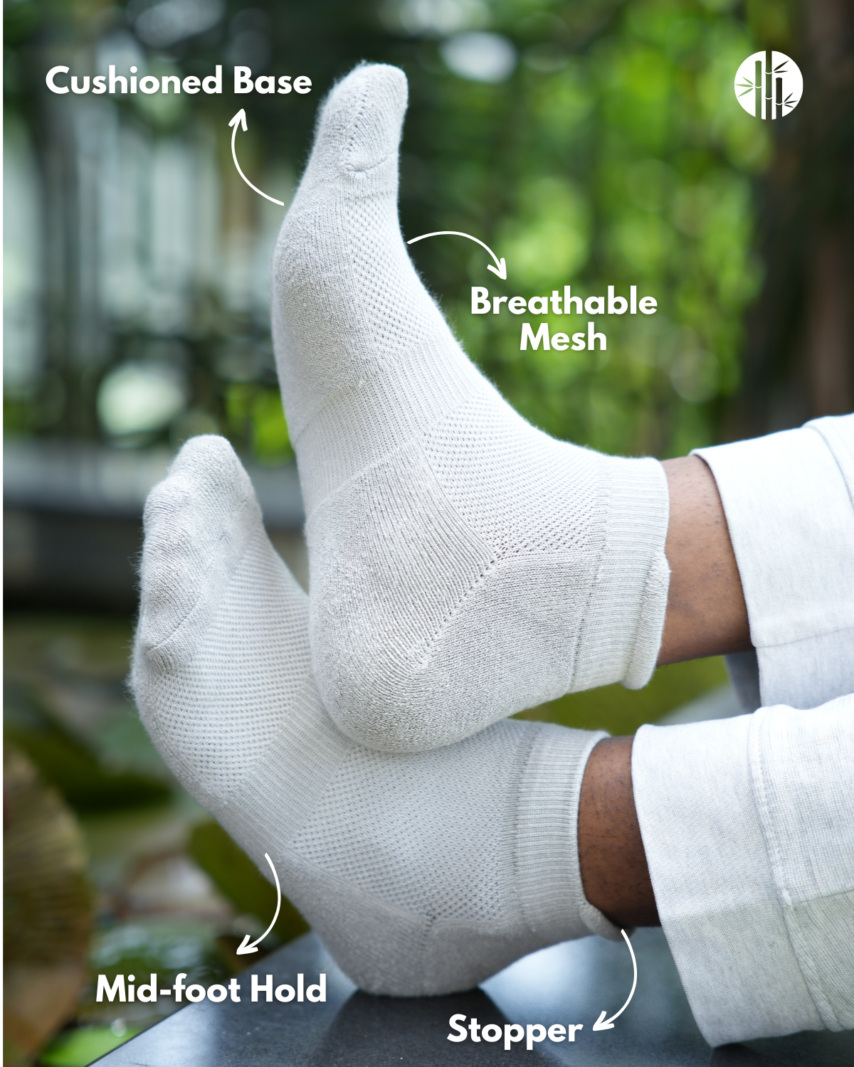 Off White + Off Black + Black Bamboo Socks (Pack of 3)