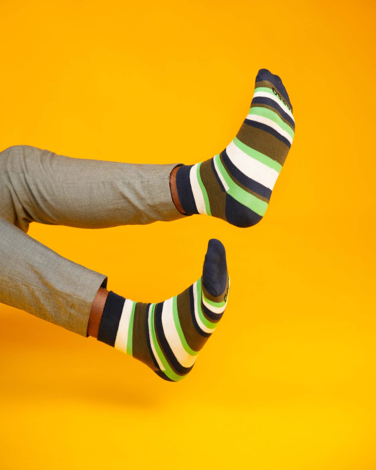 Earthy Green Stripe Socks