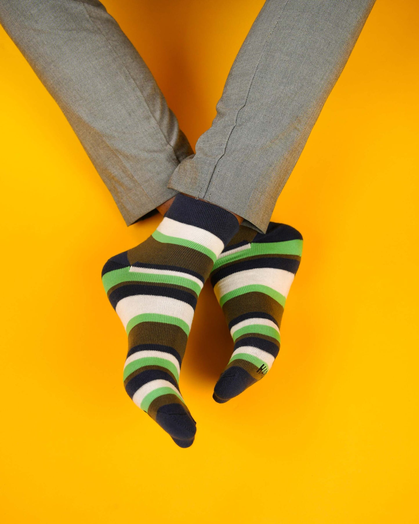 Earthy Green Stripe Socks