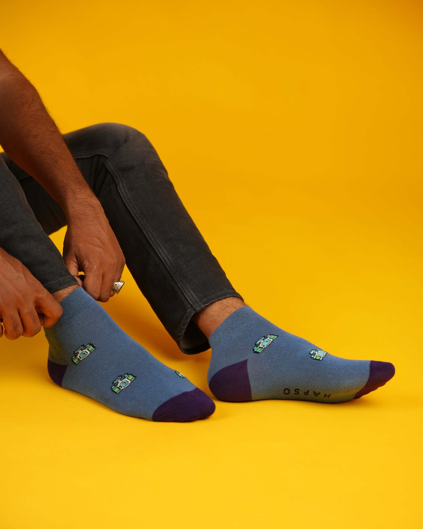 Shutterbug Blue Socks
