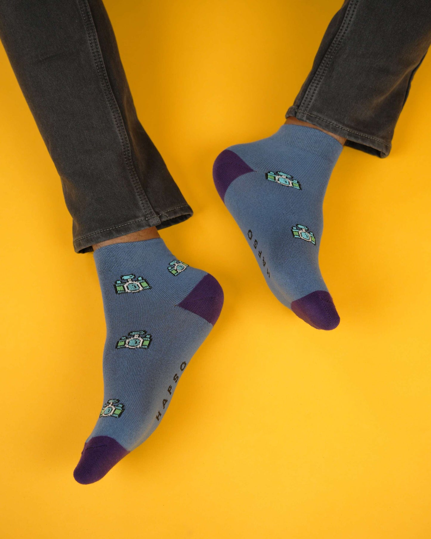 Shutterbug Blue Socks
