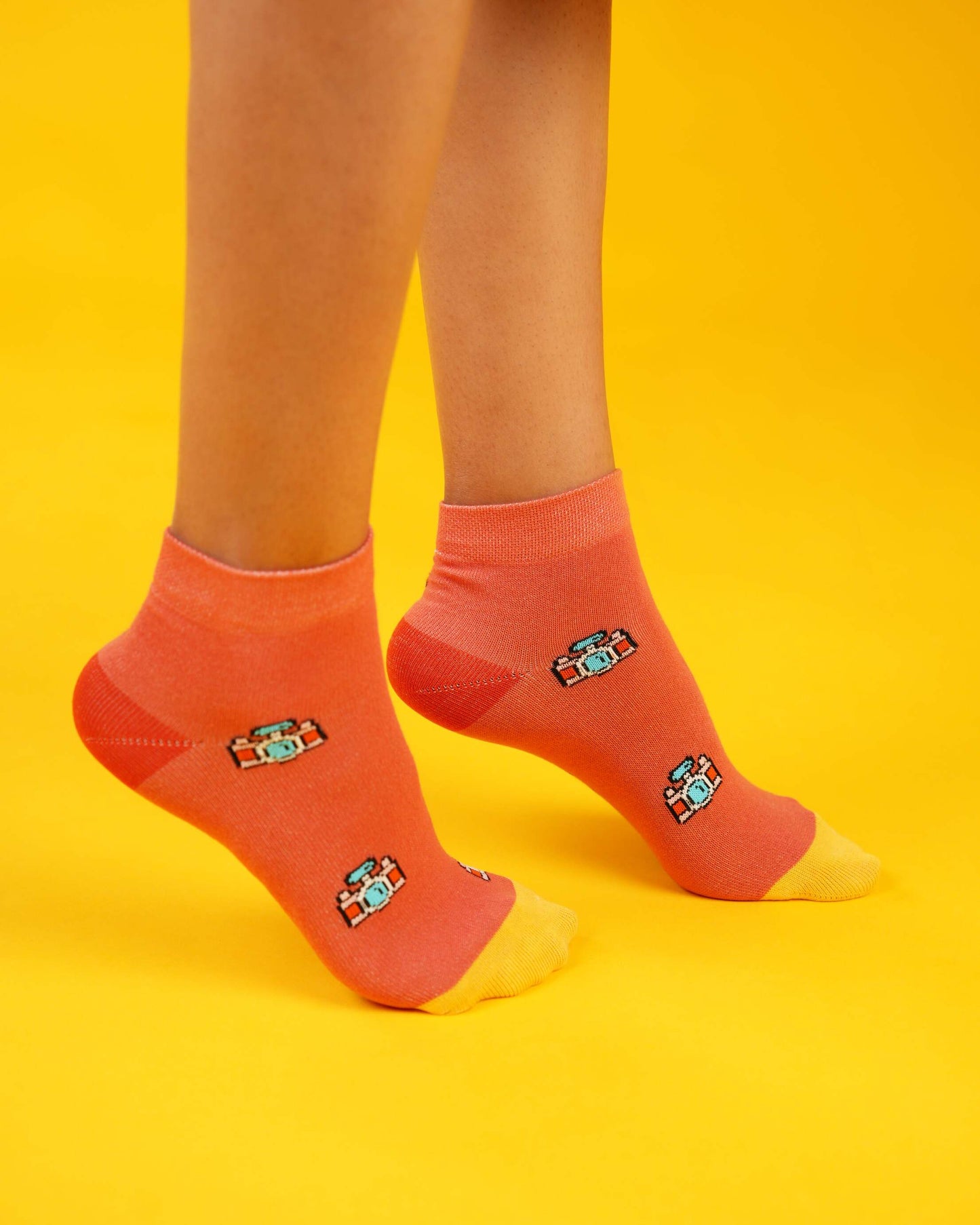 Shutterbug Orange Socks