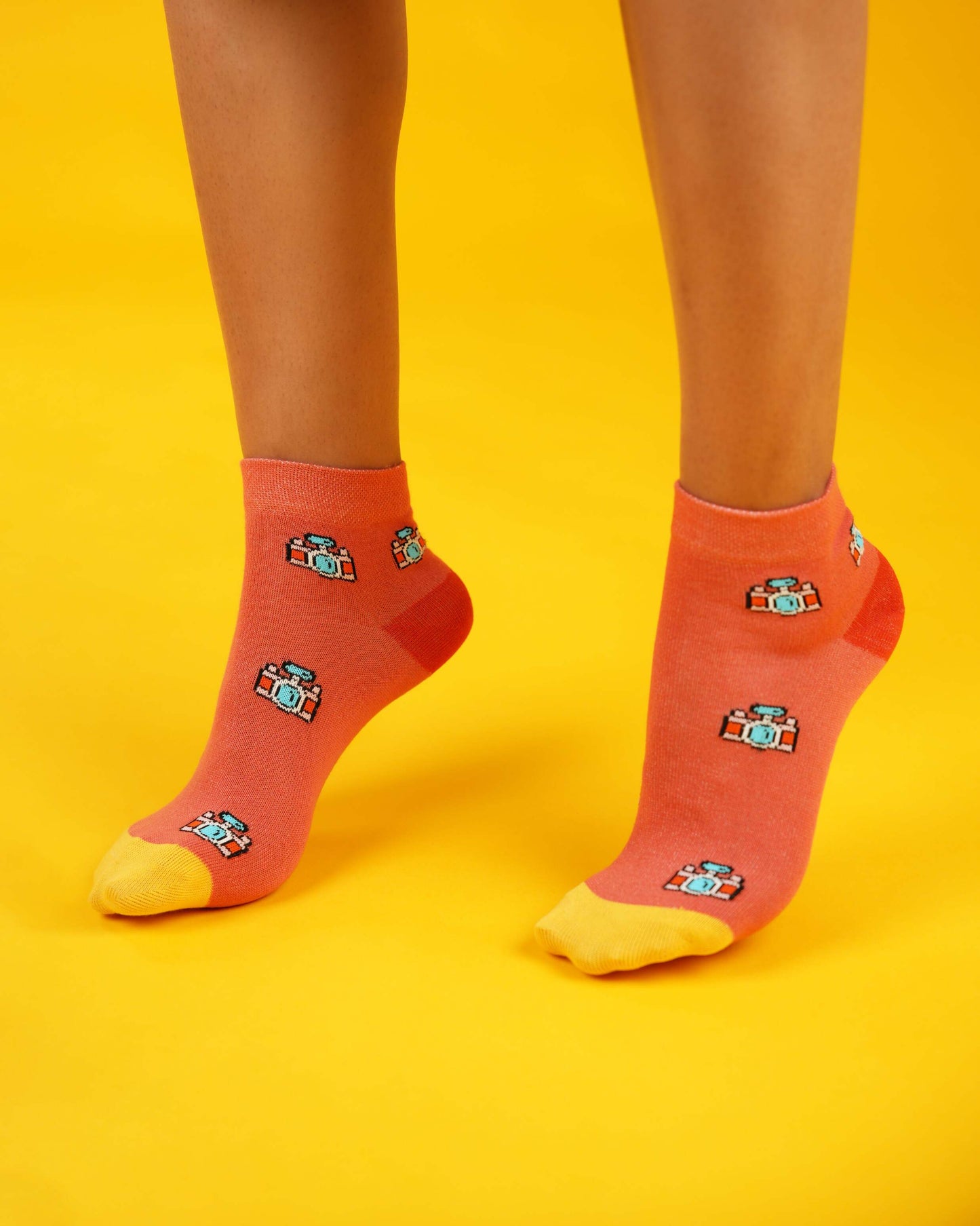 Shutterbug Orange Socks