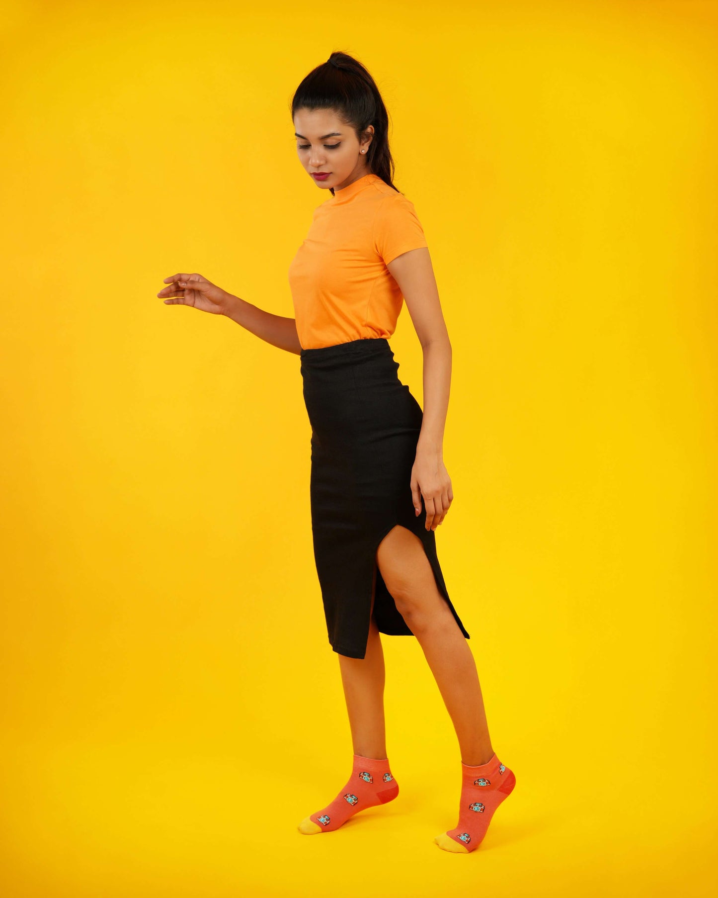 Shutterbug Orange Socks