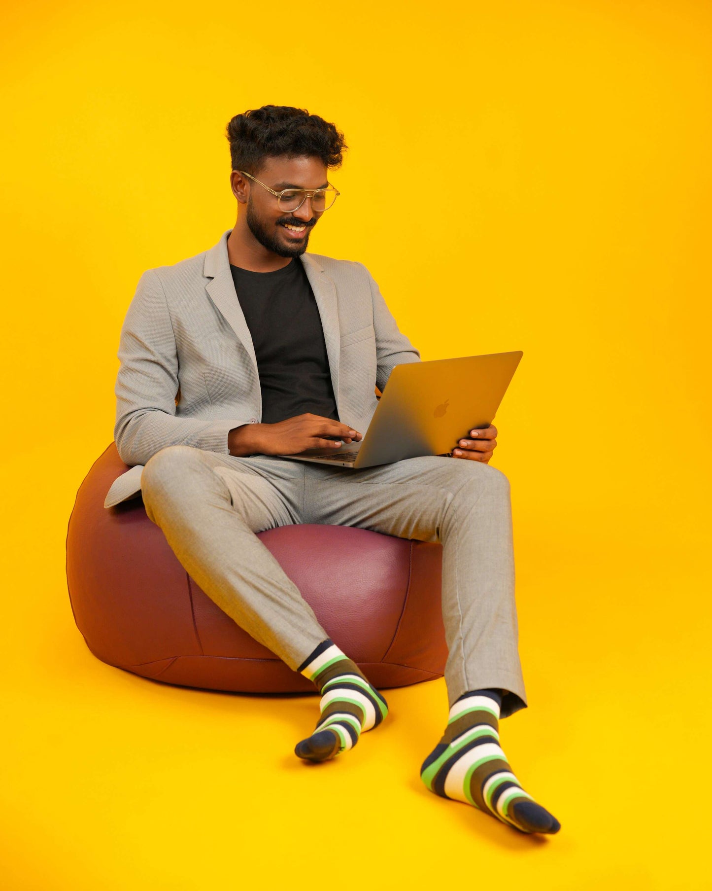 Earthy Green Stripe Socks