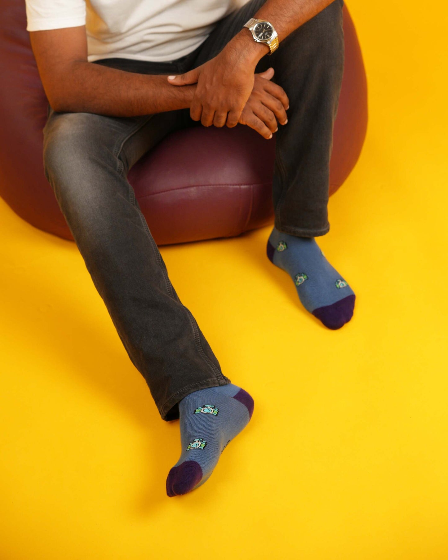 Shutterbug Blue Socks