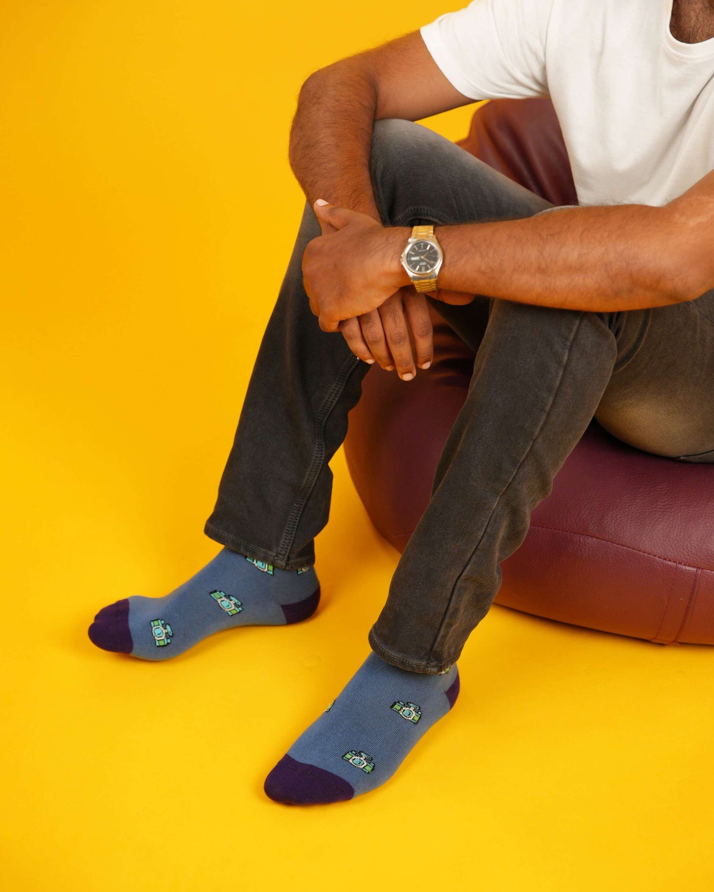 Shutterbug Blue Socks