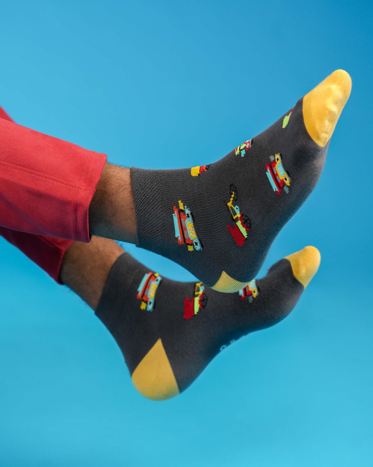 Desi Wheels Grey Socks