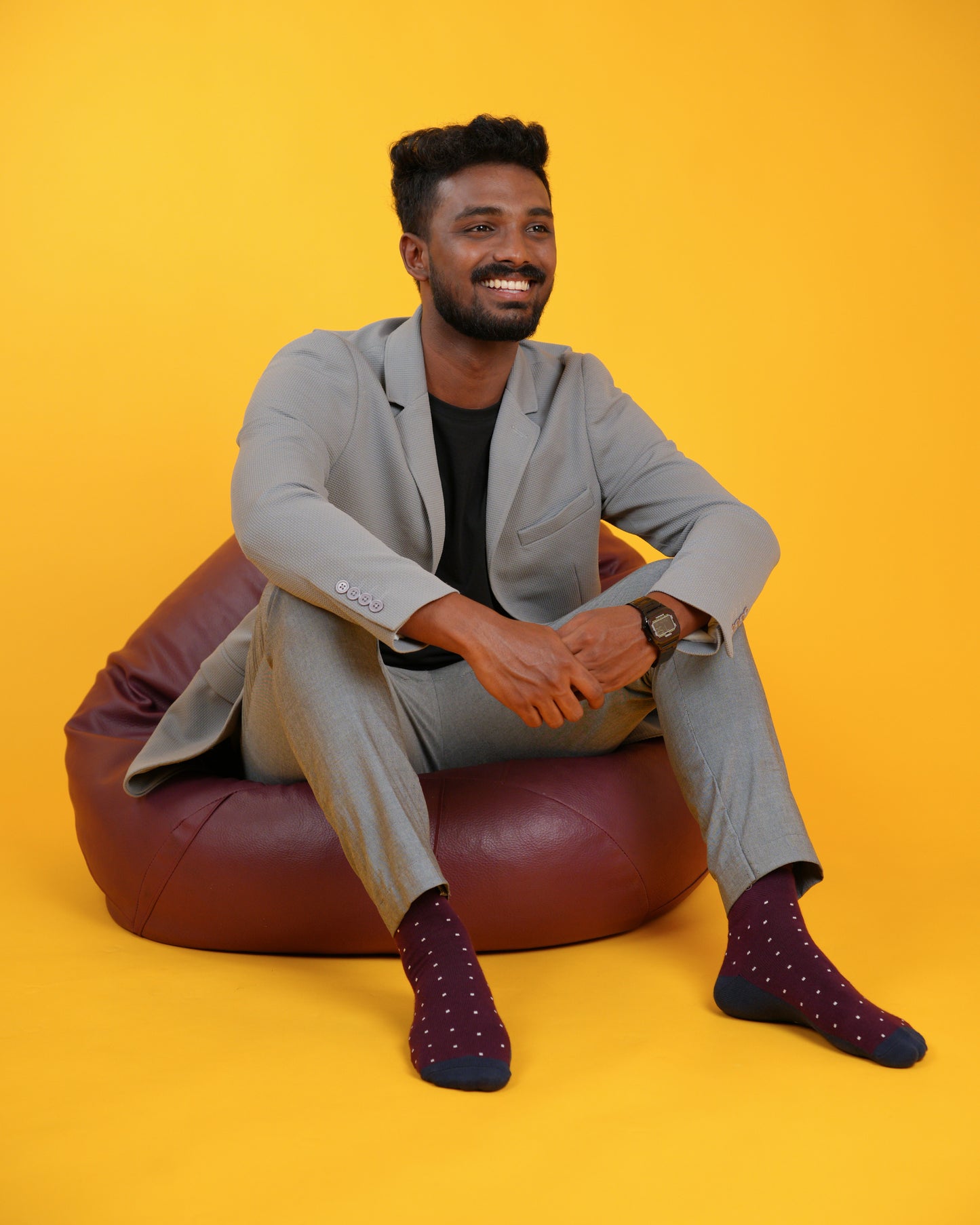 Polka Dots Burgundy Socks