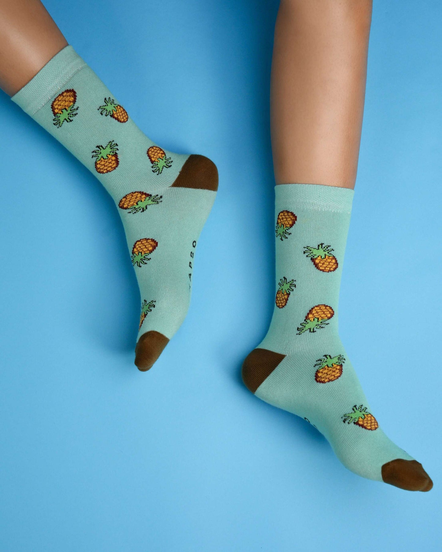 Raining Pineapple Green Socks