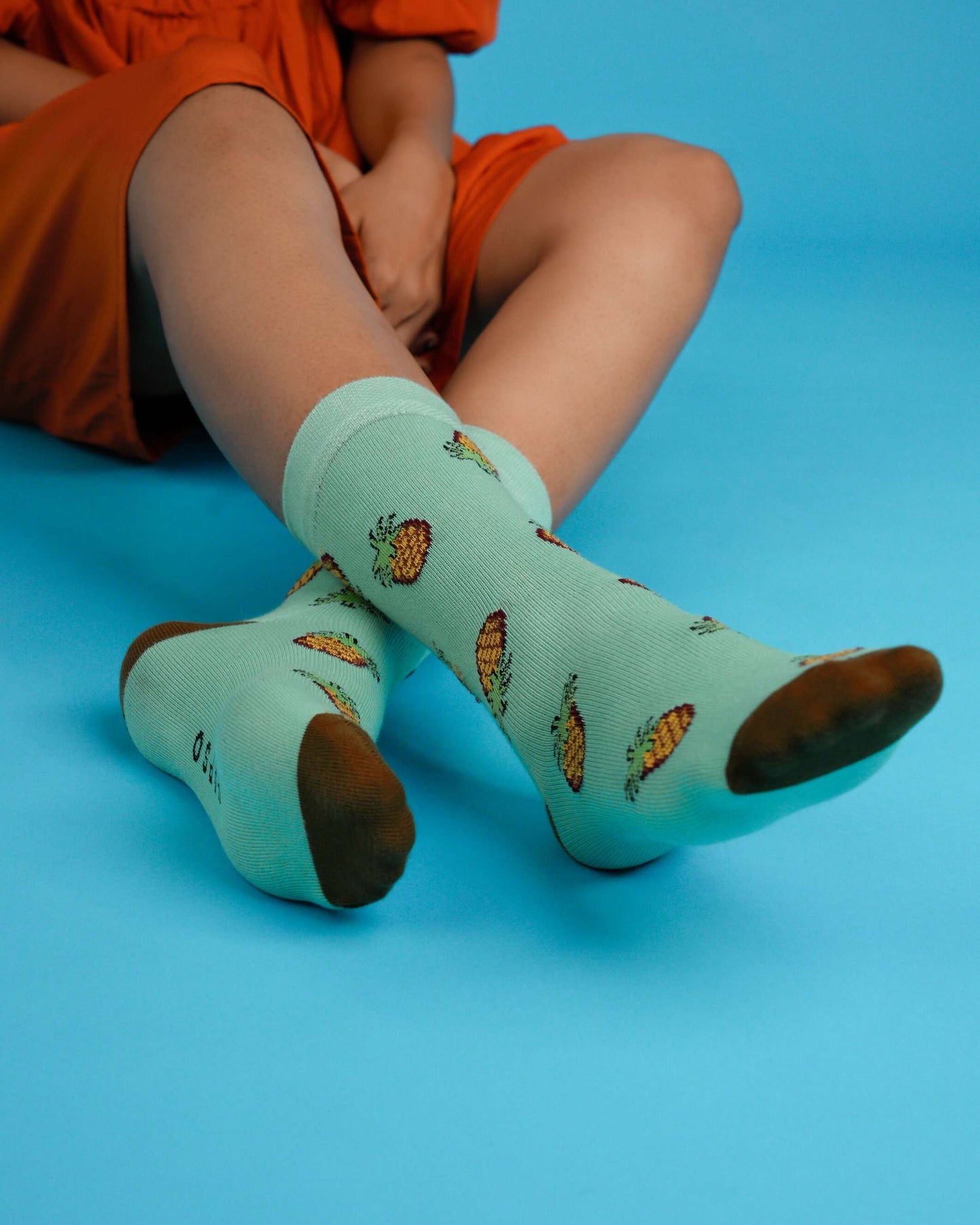 Raining Pineapple Green Socks