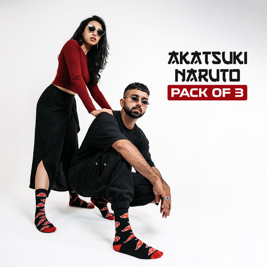 Akatsuki Naruto Inspired Socks (Pack of 3)