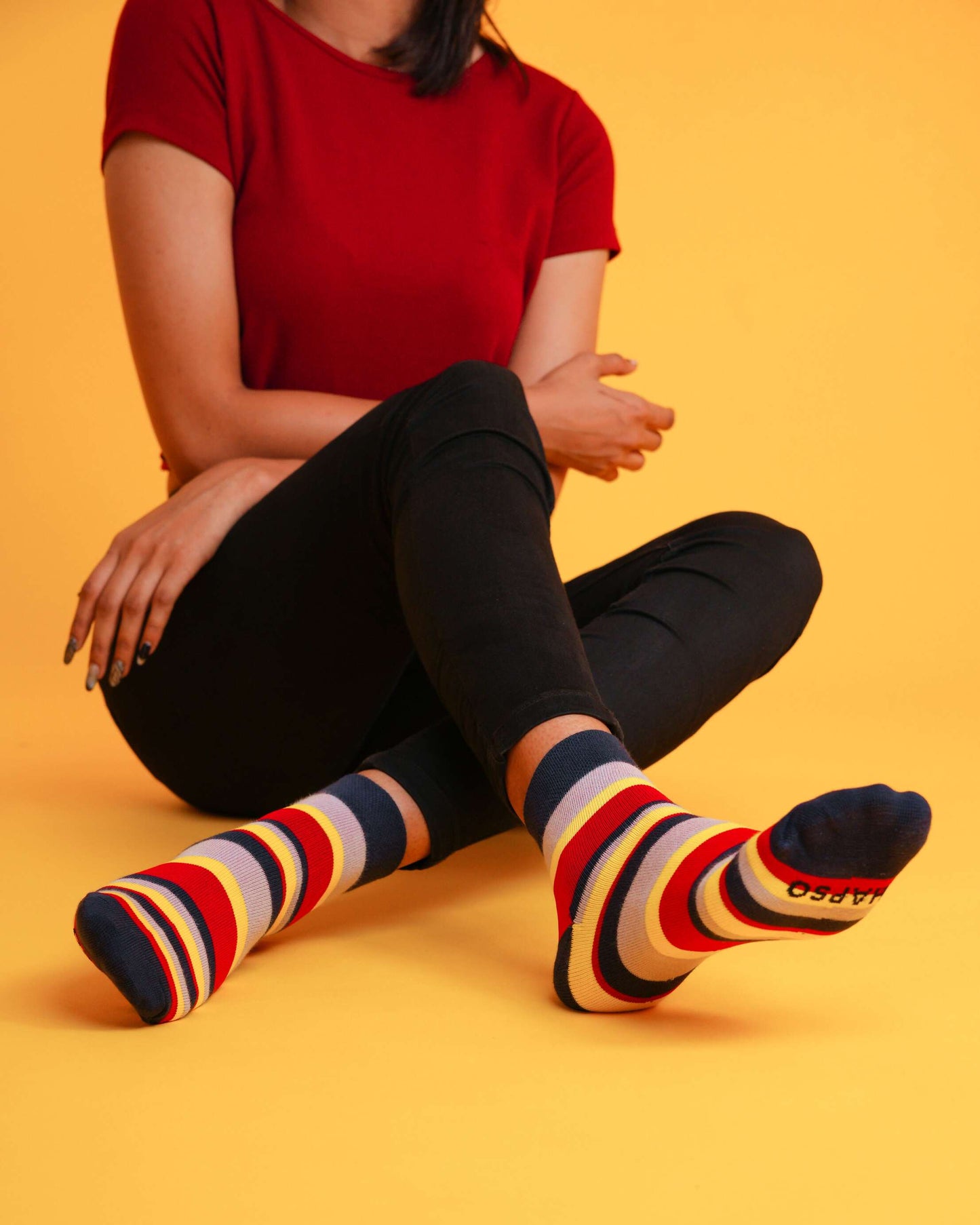 Earthy Red Stripe Socks