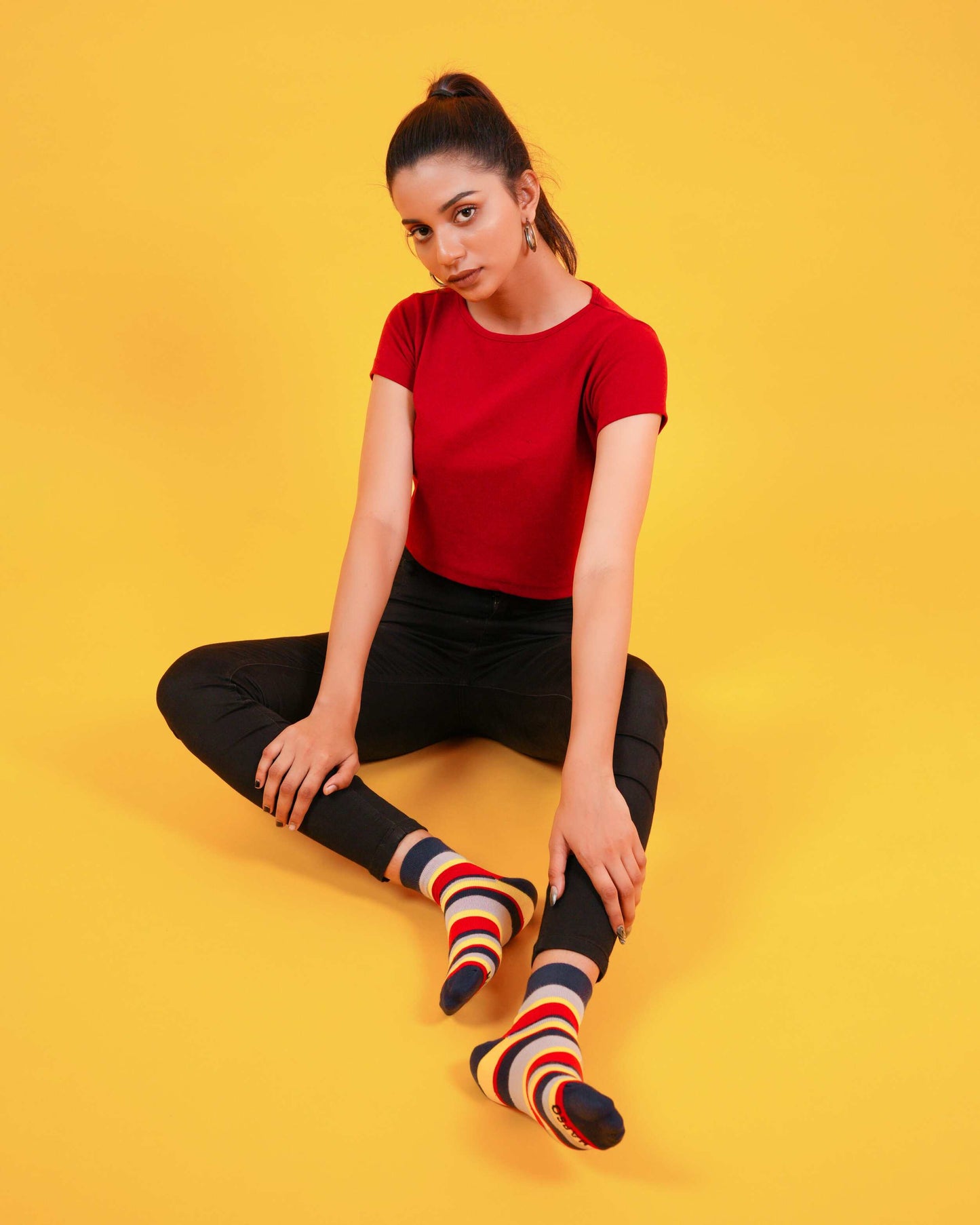 Earthy Red Stripe Socks