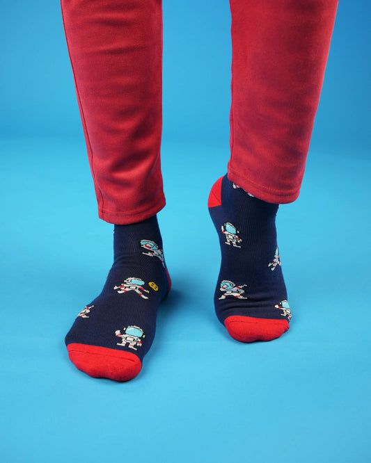 Spaceman Blue Socks