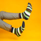 Earthy Green Stripe Socks