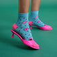 The Dots & Kisses Blue Socks
